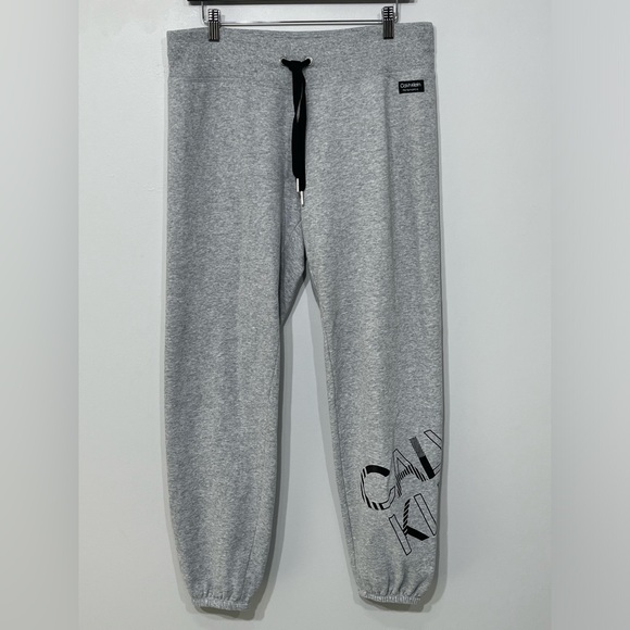 Calvin Klein Performance Pants - Calvin Klein Performance Medium Light Tie  Waist Gray Sweatpants